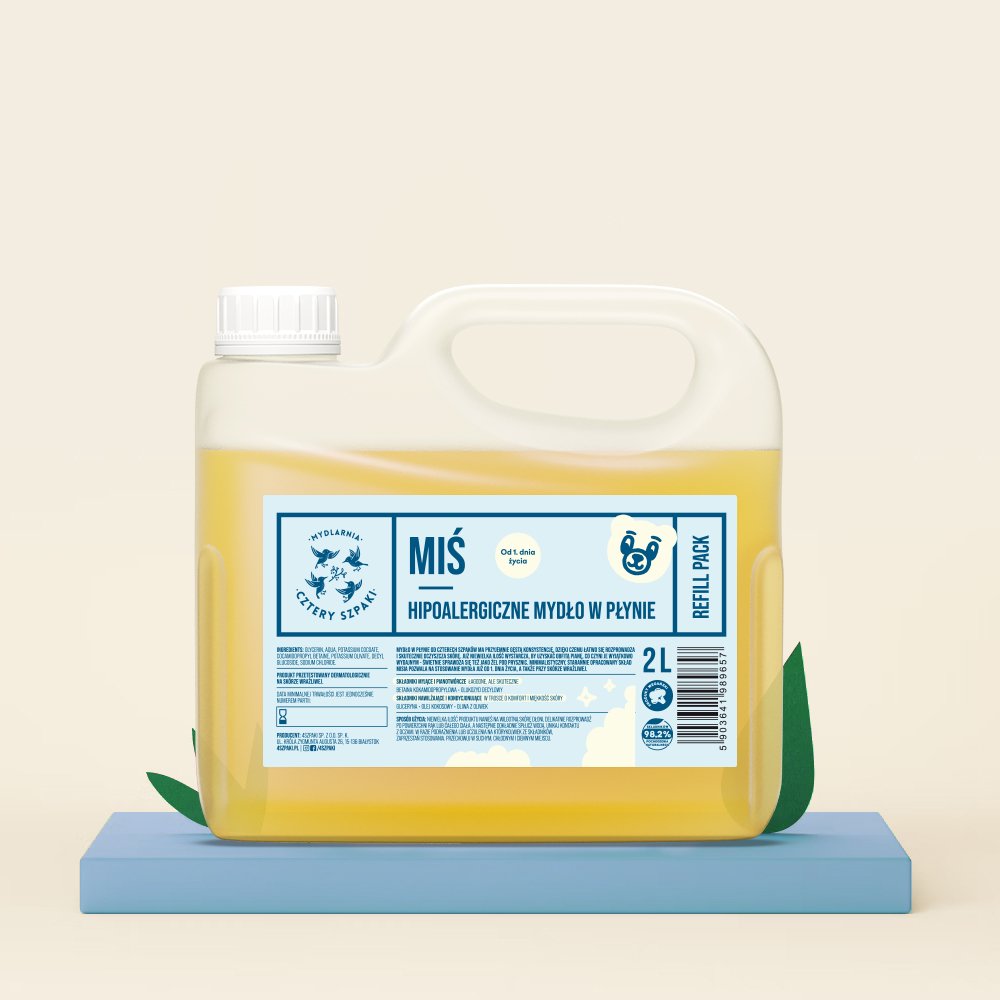 Miś - Refill Pack - hipoalergiczne naturalne mydło w płynie