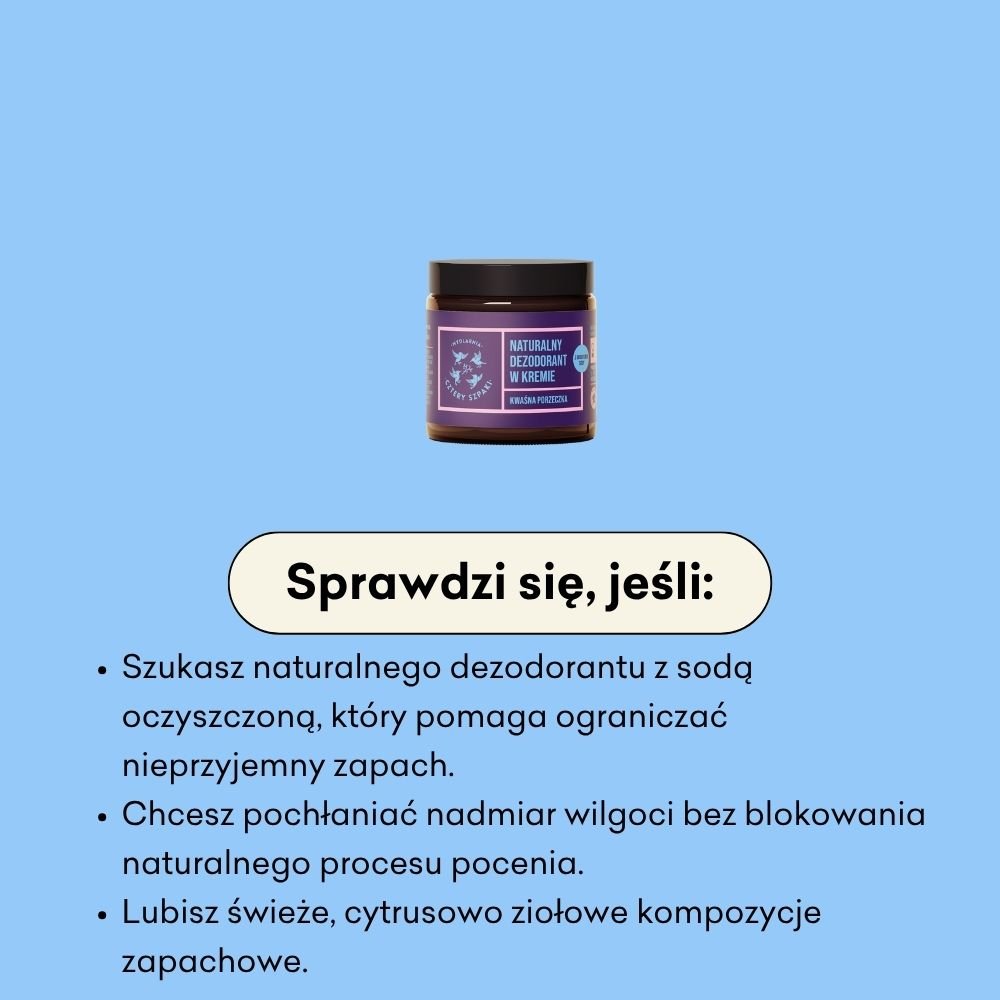 Naturalny dezodorant w kremie Kwaśna Porzeczka z dodatkiem sody
