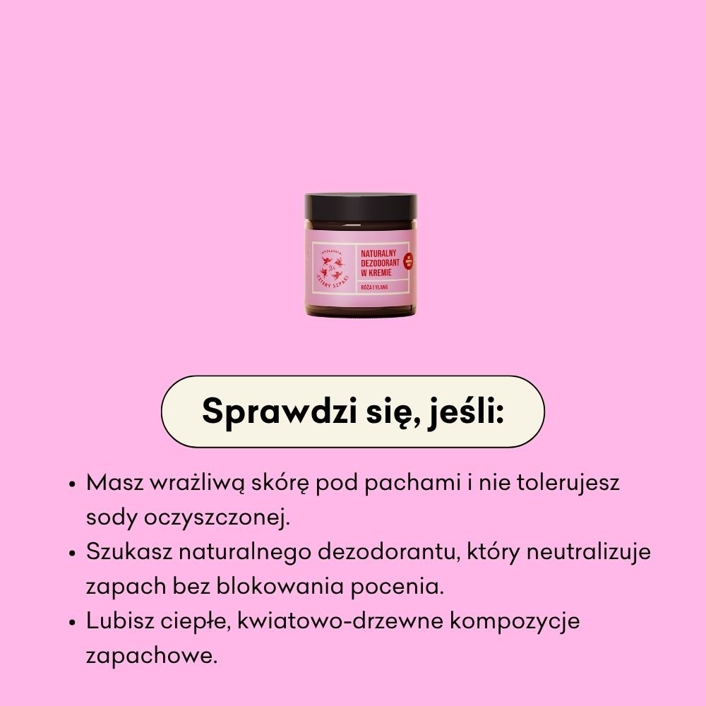 Naturalny dezodorant w kremie Róża i Ylang bez dodatku sody