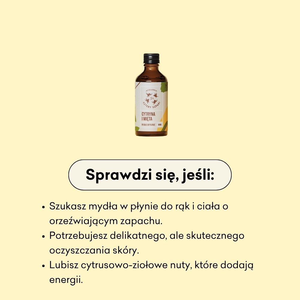 Cytryna i Mięta - mini - naturalne mydło w płynie