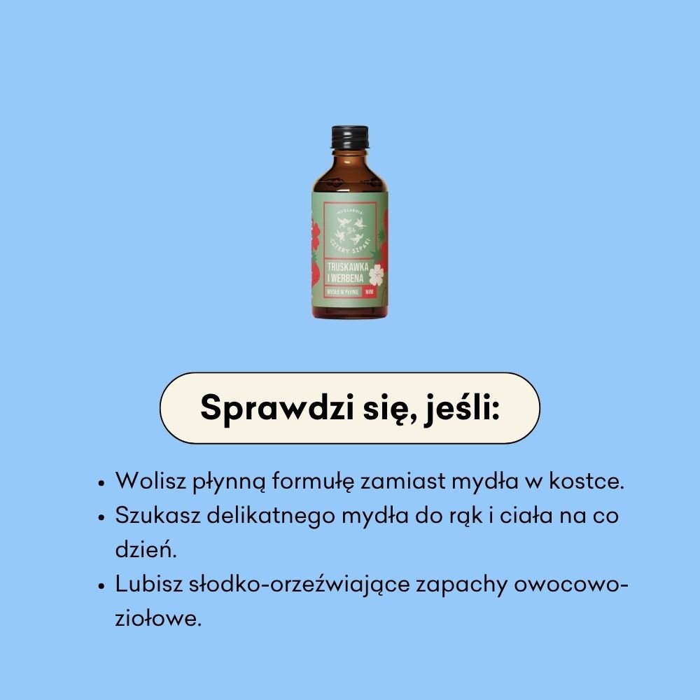 Truskawka i Werbena - mini - naturalne mydło w płynie