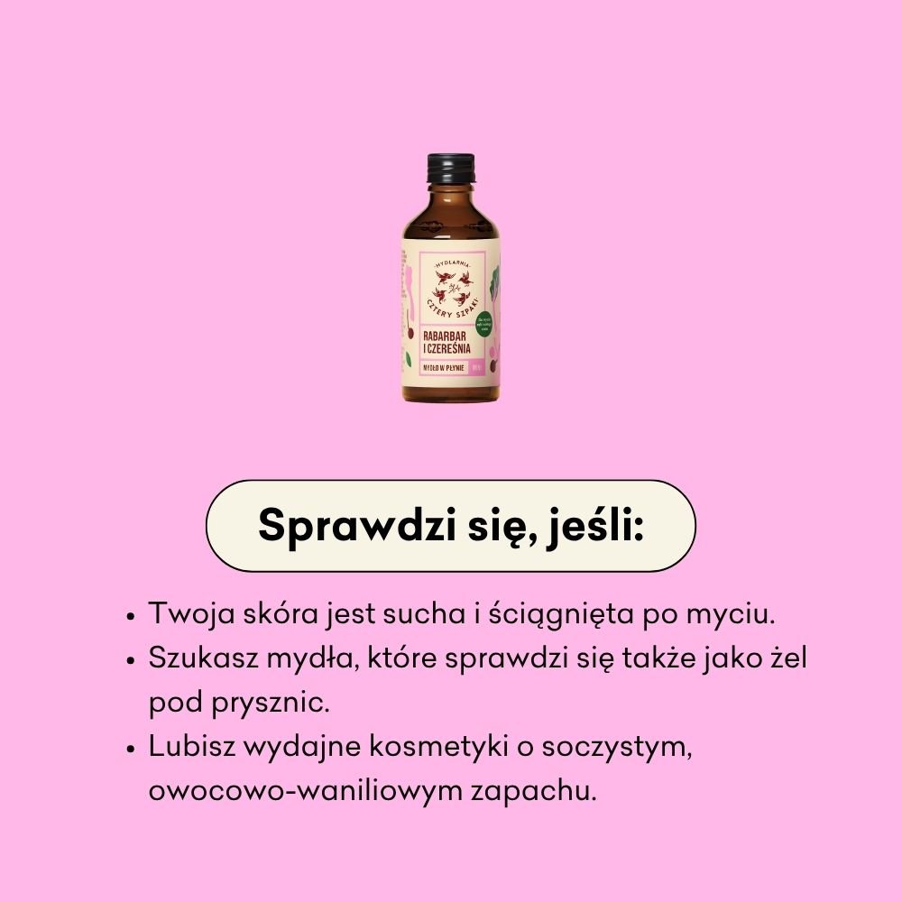 Rabarbar i Czereśnia - mini - naturalne mydło w płynie