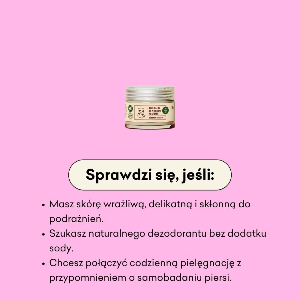 Dezodorant w kremie - mini - Rabarbar i Czereśnia bez dodatku sody