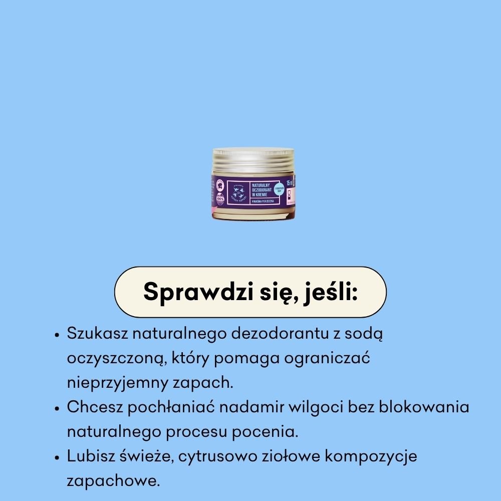 Dezodorant w kremie - mini - Kwaśna Porzeczka z dodatkiem sody