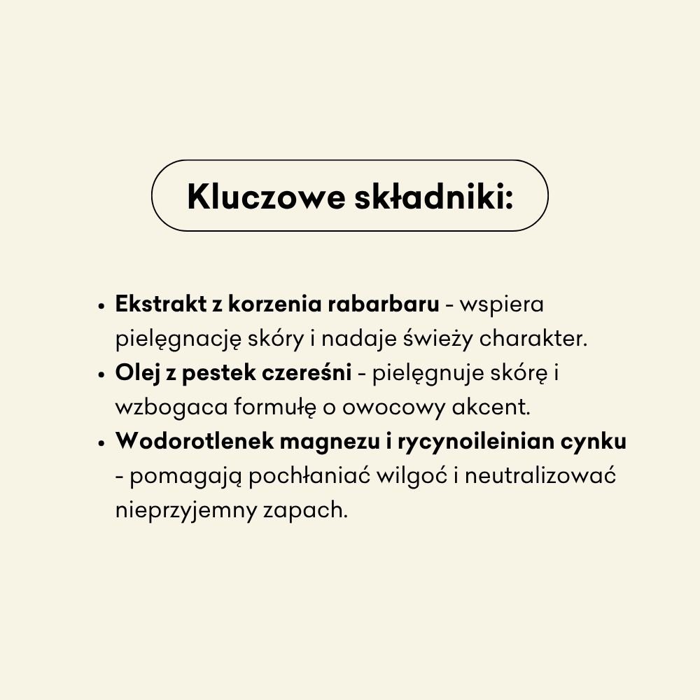 Dezodorant w kremie - mini - Rabarbar i Czereśnia bez dodatku sody