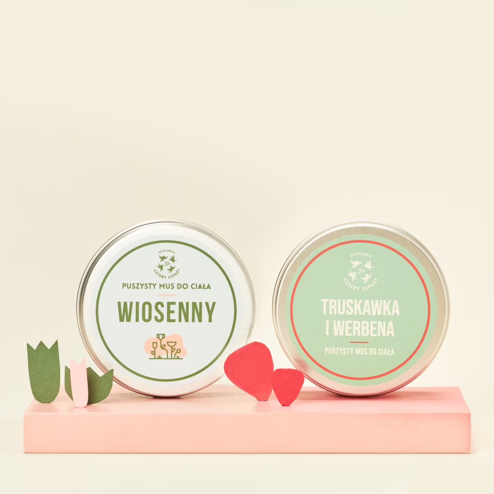 Dwa puszyste musy do ciała w aluminiowych puszkach, 4 Szpaki