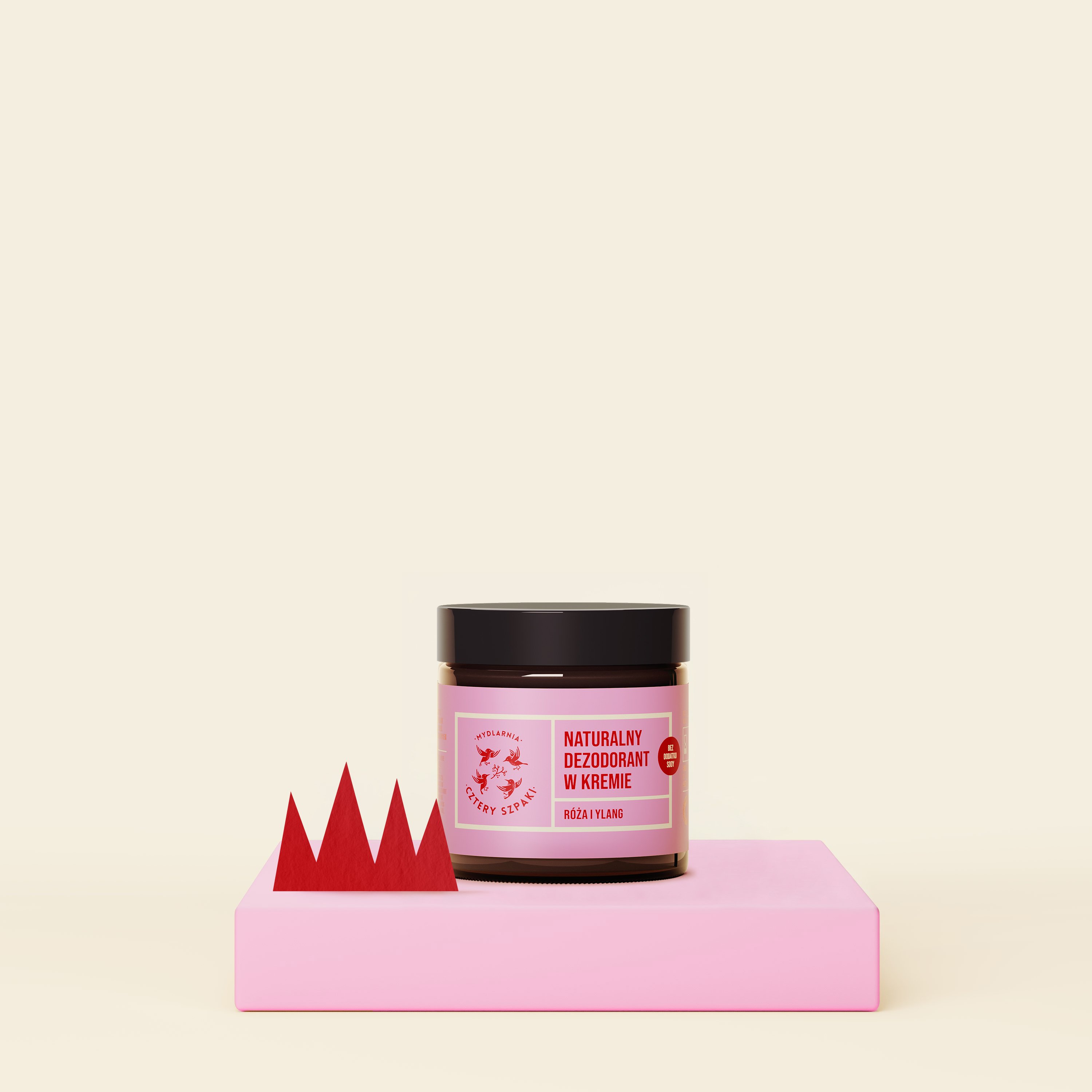 Naturalny dezodorant w kremie Róża i Ylang bez dodatku sody
