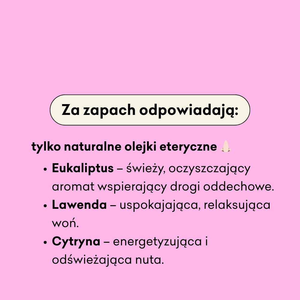 Za zapach soli do kąpieli odpowiadają olejki eteryczne: eukaliptus, lawenda i cytryna.