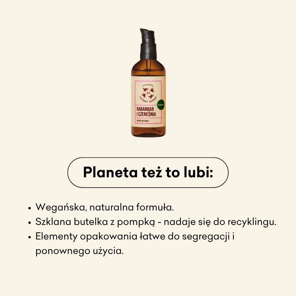 Olejek Rabarbar i Czereśnia to wegańska, naturalna formuła. 