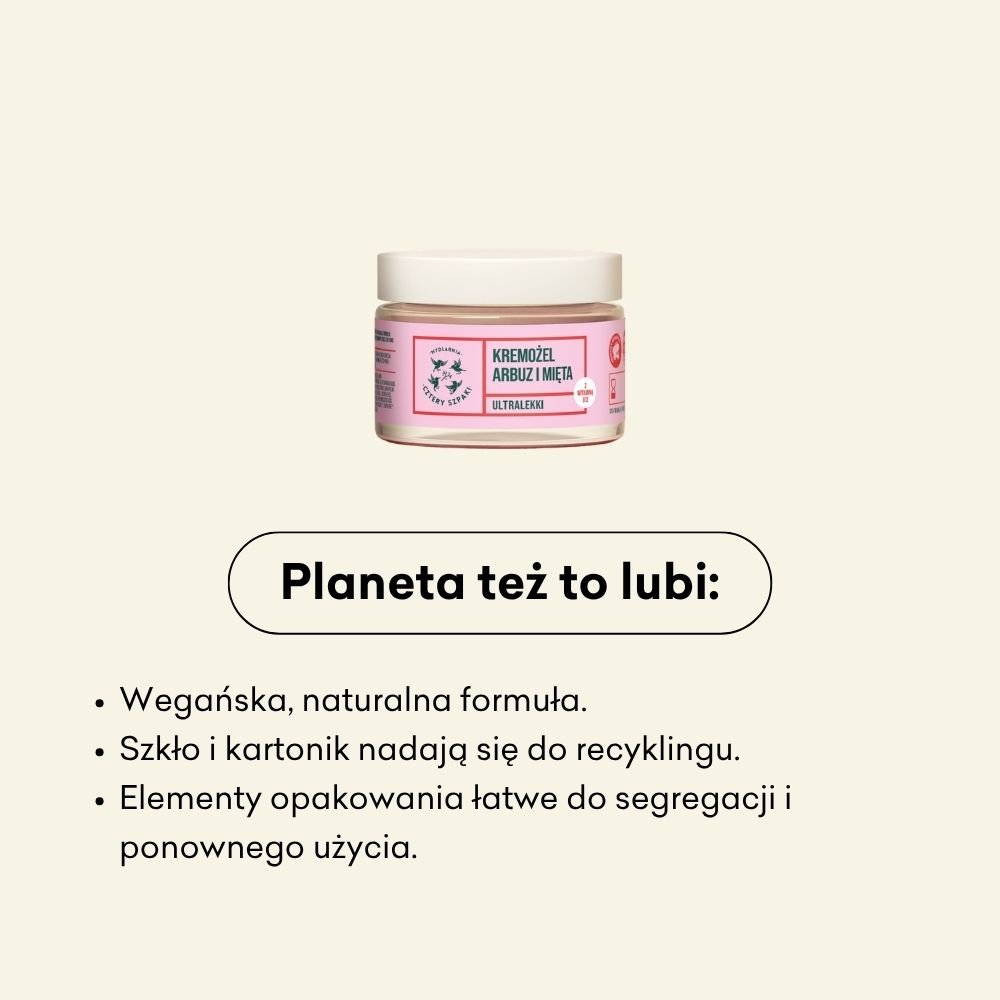 Kremożel Arbuz i mięta to wegańska, naturalna formuła. 