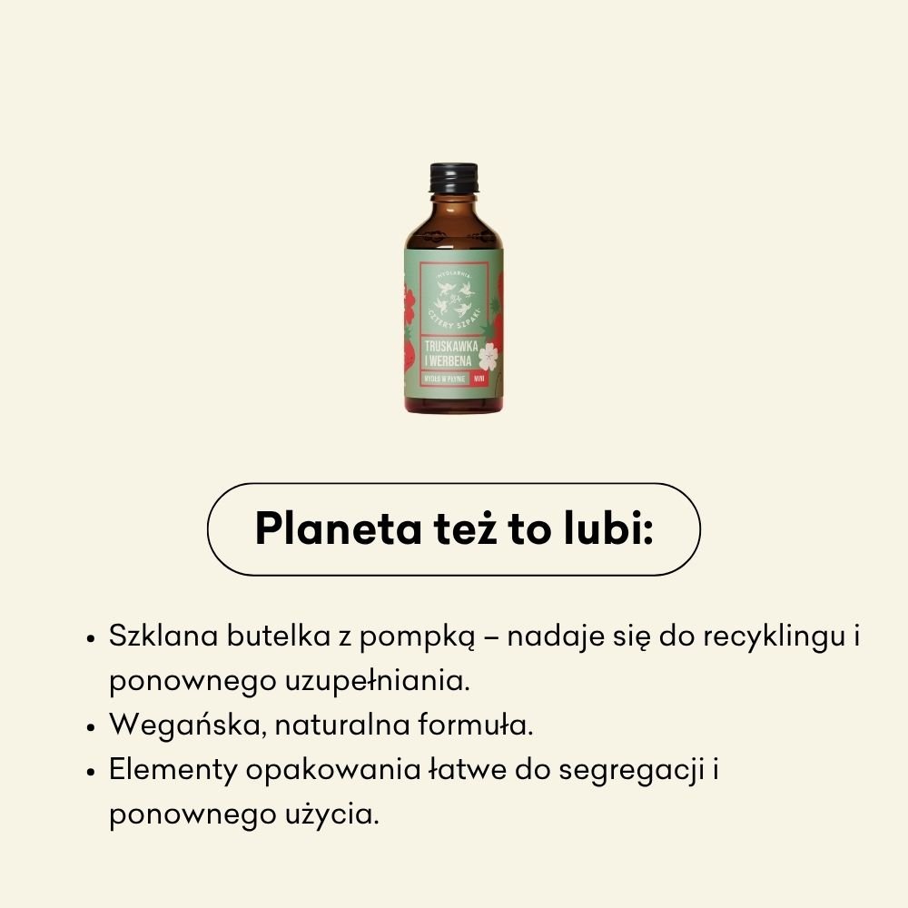 Truskawka i Werbena - mini - naturalne mydło w płynie