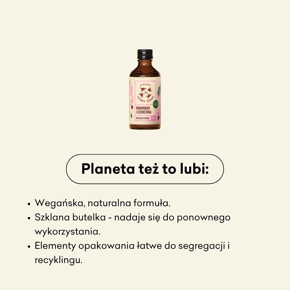 Rabarbar i Czereśnia - mini - naturalne mydło w płynie