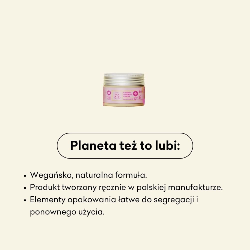 Dezodorant w kremie - mini - Wanilia i Palmaroza bez dodatku sody