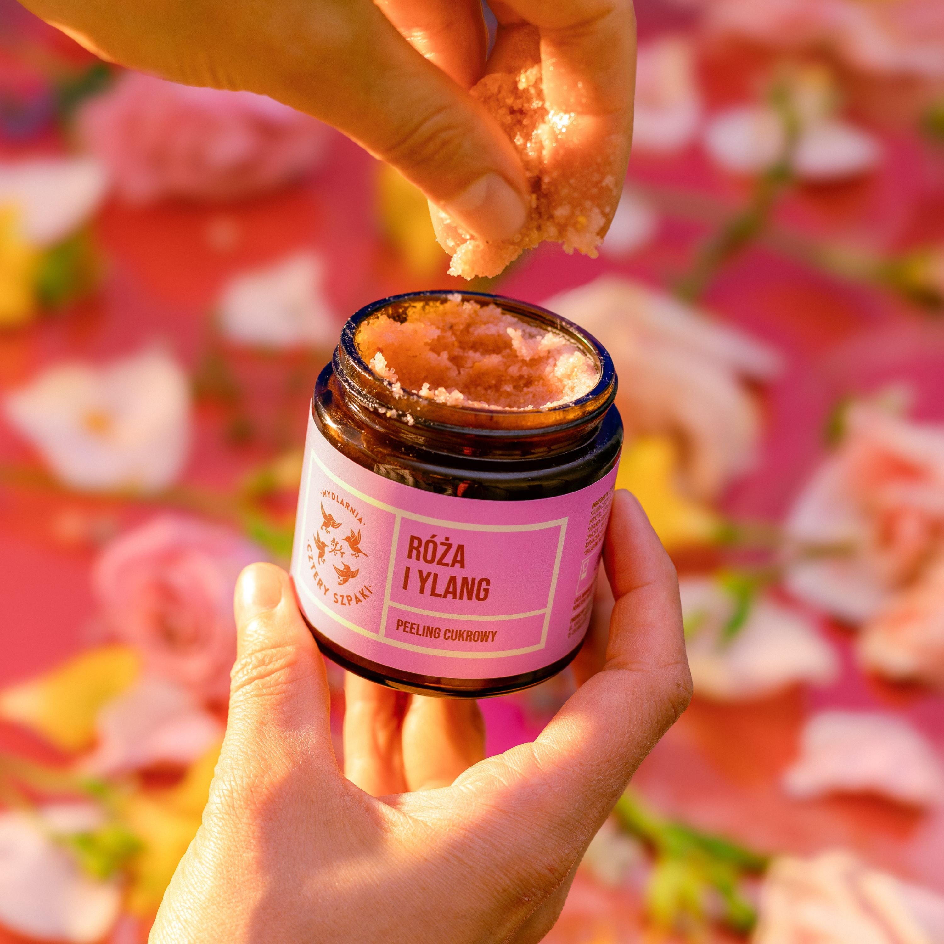 Róża i Ylang - peeling cukrowy