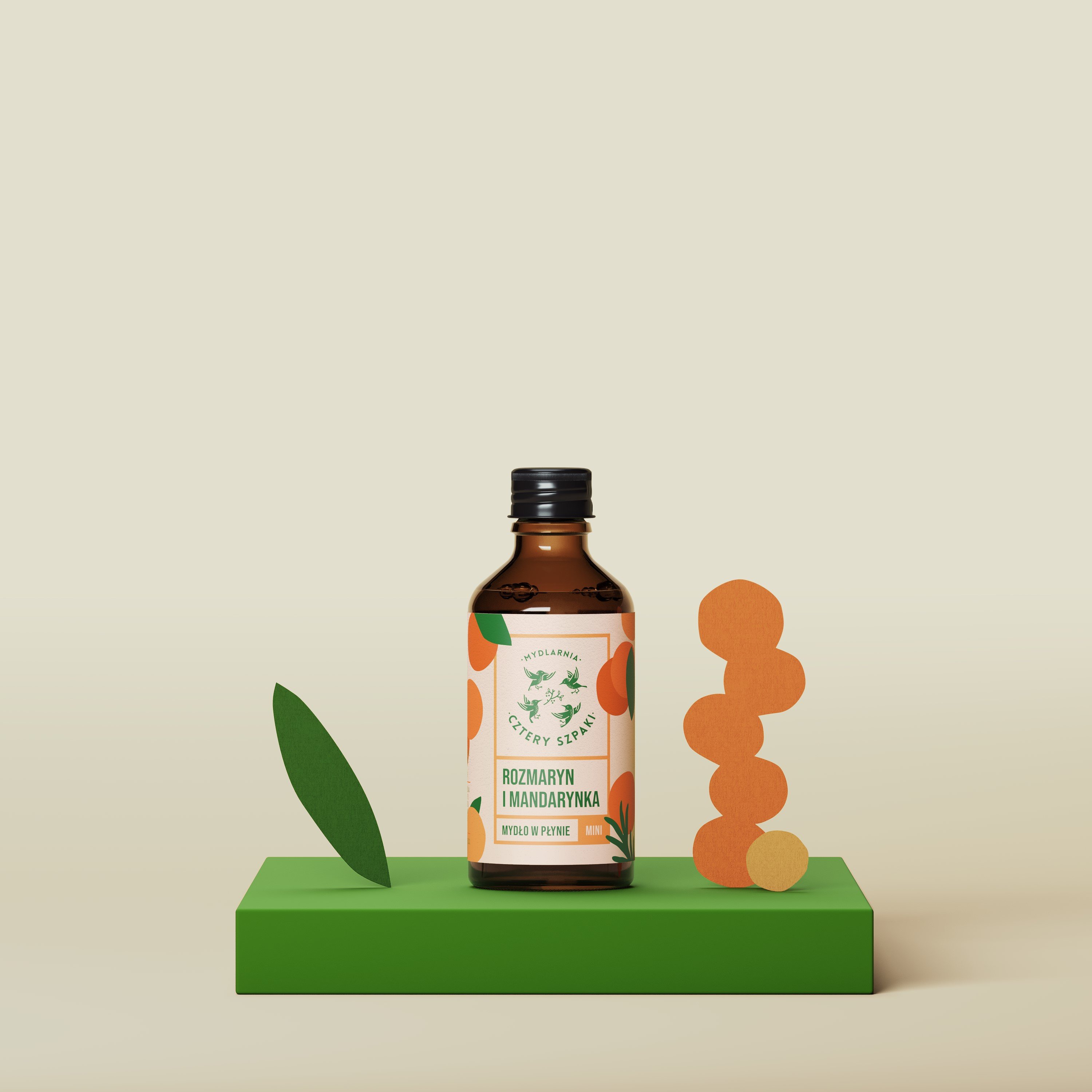 Rozmaryn i Mandarynka - mini - naturalne mydło w płynie
