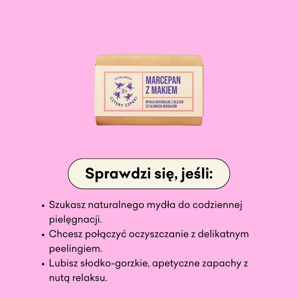 Marcepan z Makiem - naturalne mydło w kostce