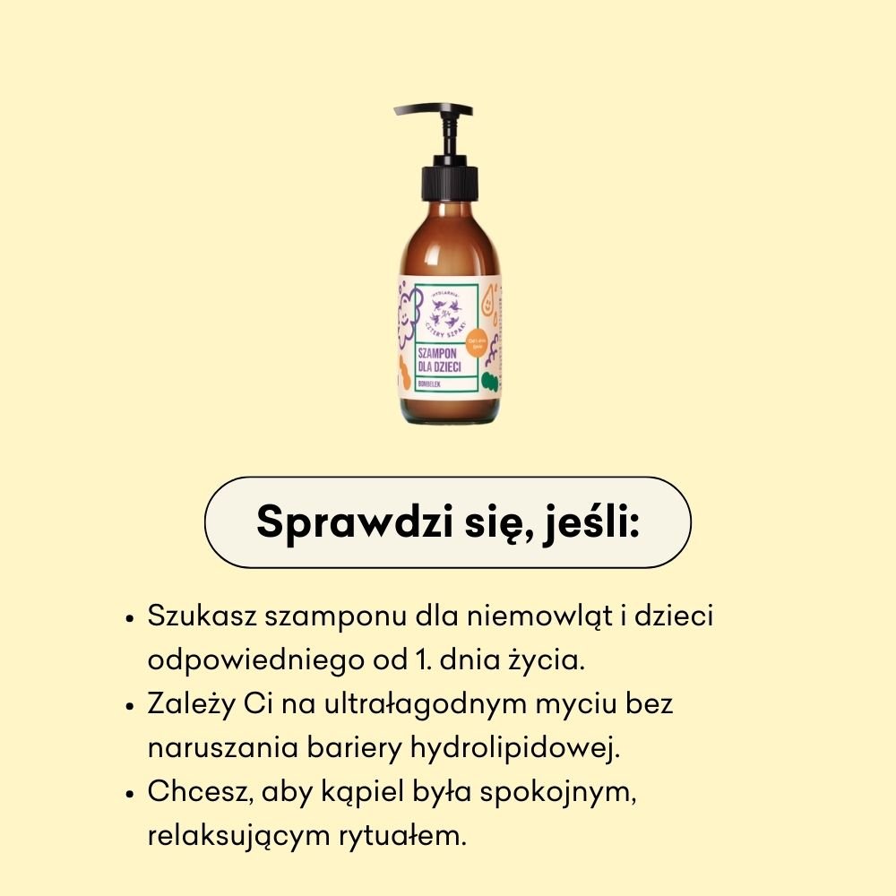Szampon dla dzieci Bombelek sprawdzi się, jeśli szukasz szamponu dla niemowląt i dzieci odpowiedniego od 1. dnia życia. 