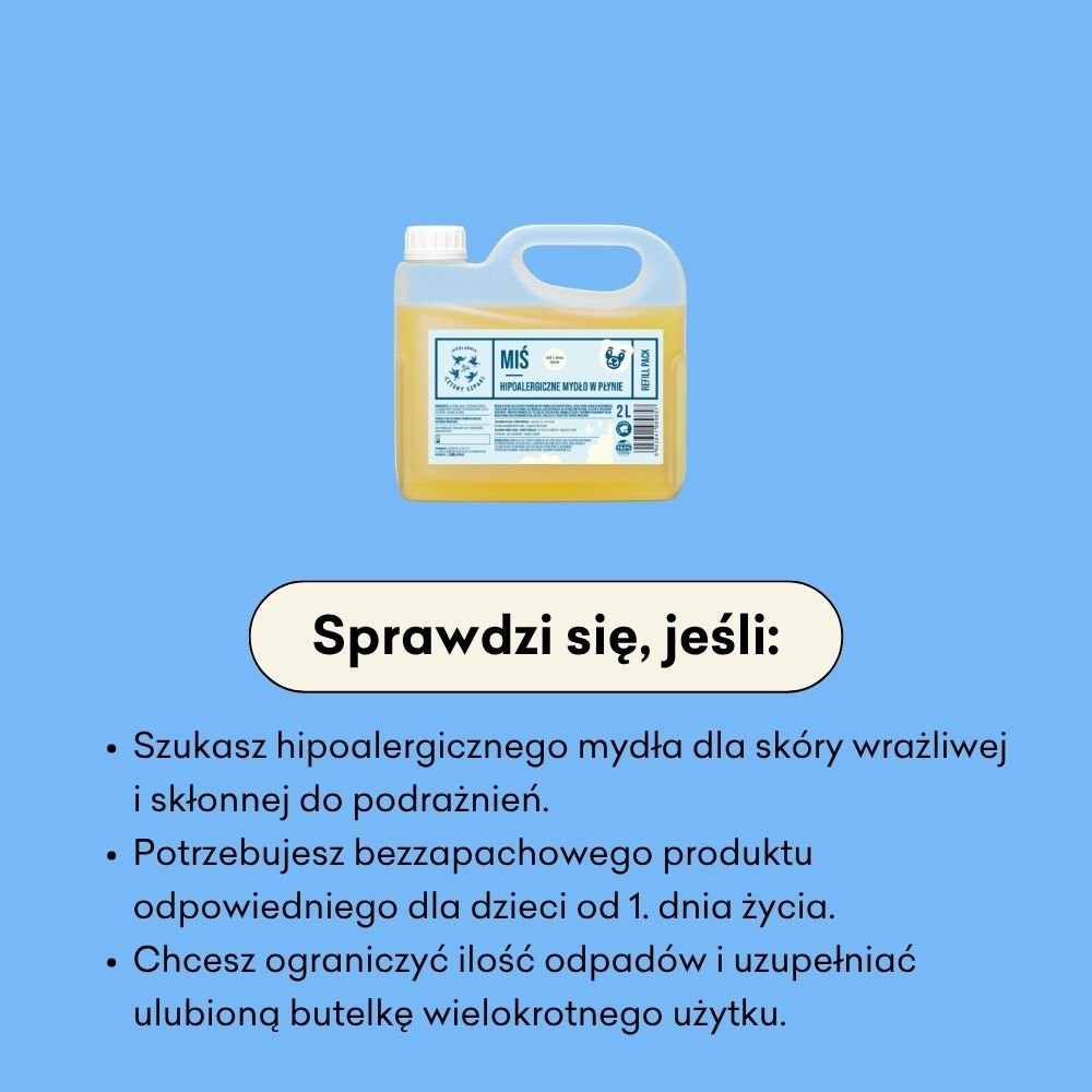 Miś - Refill Pack - hipoalergiczne naturalne mydło w płynie