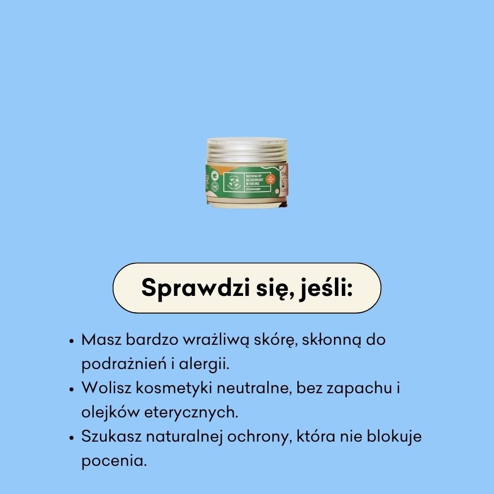 Dezodorant w kremie - mini - bezzapachowy bez dodatku sody