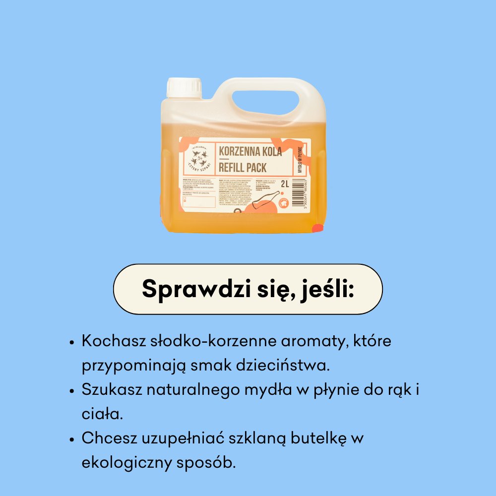 Korzenna Kola refill pack sprawdzi się, jeśli kochasz słodko-korzenne aromaty, które przypominają smak dzieciństwa.