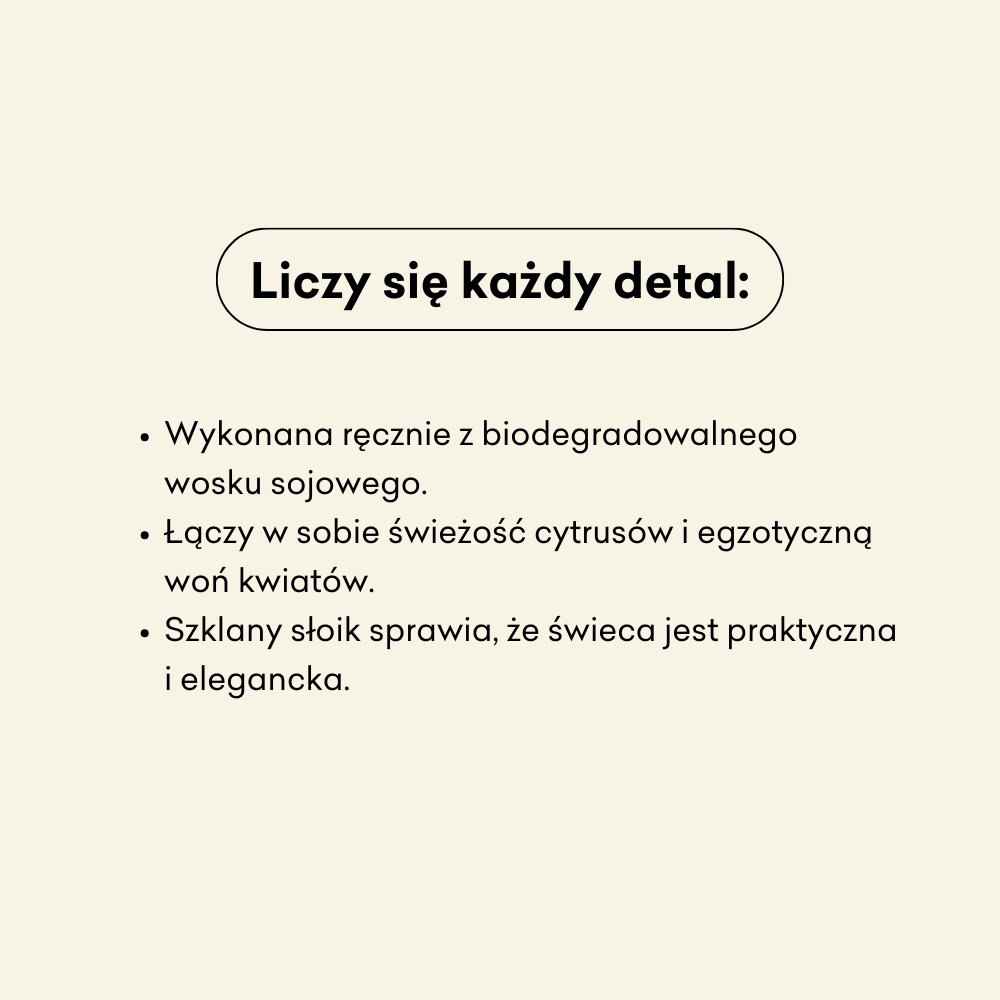 Świeca sojowa Bogatka jest wykonana ręcznie z biodegradowalnego wosku sojowego.