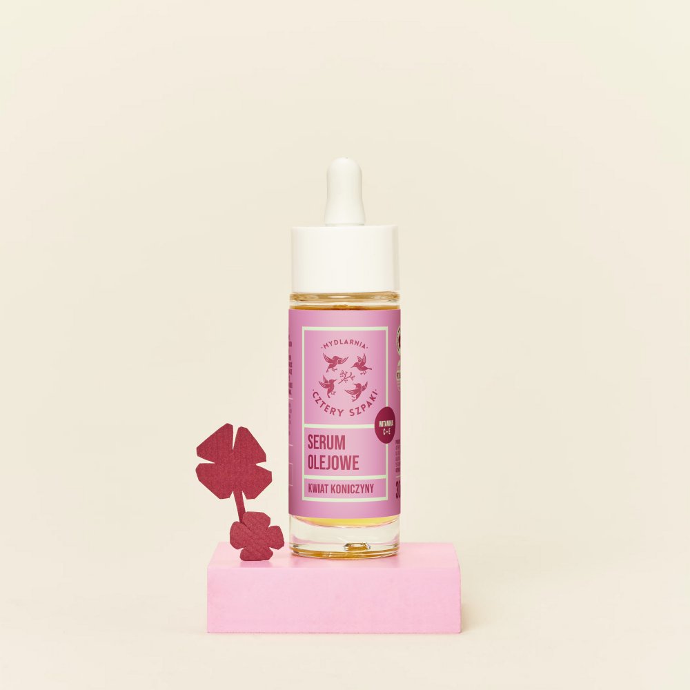 Serum olejowe do twarzy Kwiat Koniczyny w szklanej butelce z pipetą 30 ml