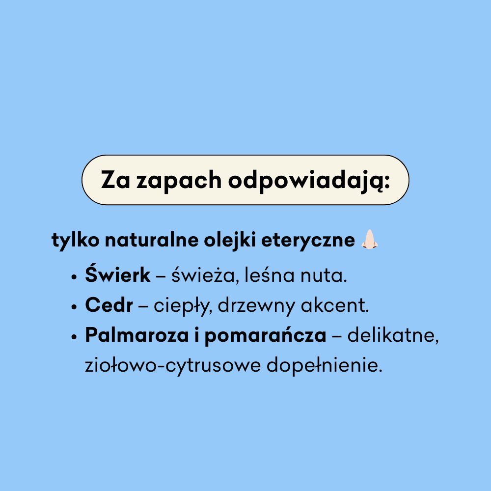 Balsam do ciała Leśny - Brzoza i Błyskoporek za zapach odpowiadają tylko naturalne olejki eteryczne.