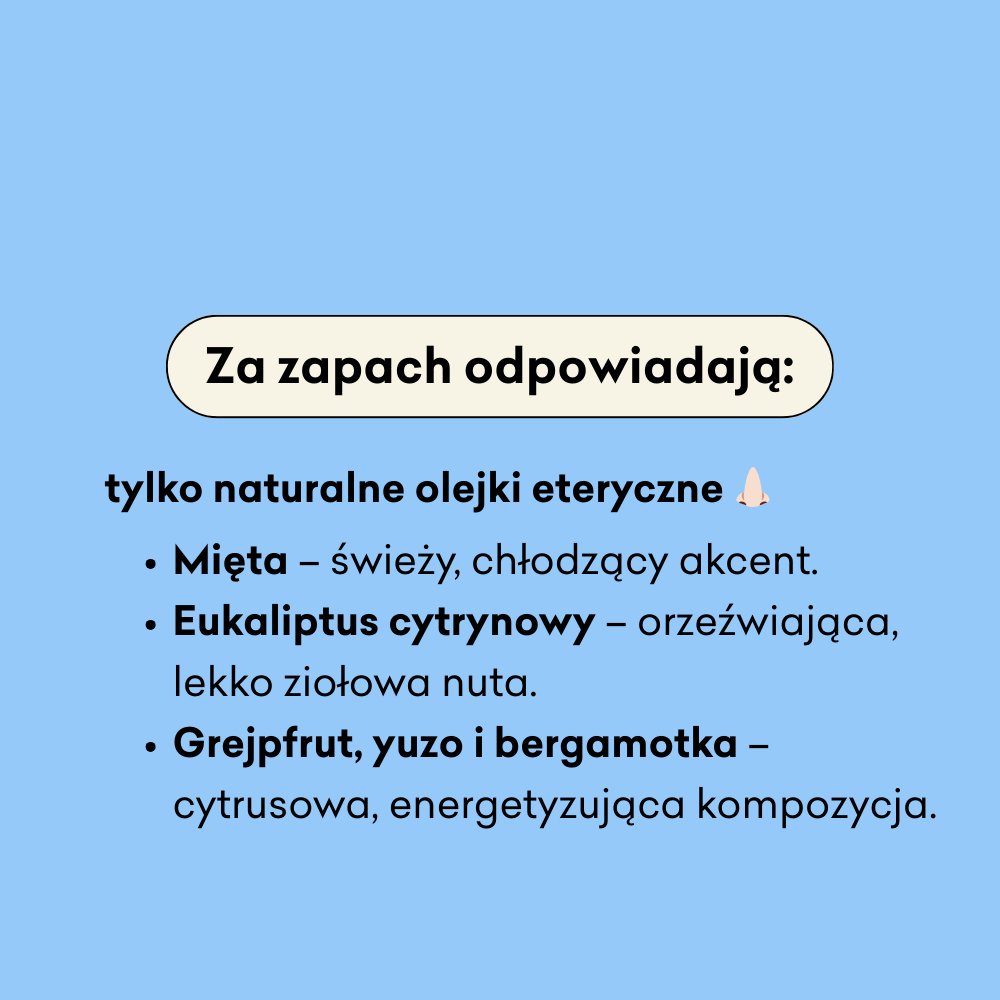 Za zapach masła odpowiadają olejki eteryczne: mięta, eukaliptus cytrynowy i bergamotka. 