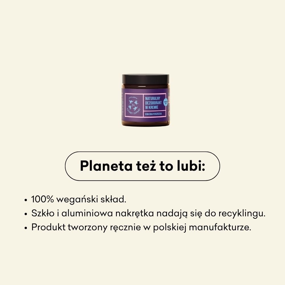 Naturalny dezodorant w kremie Kwaśna Porzeczka z dodatkiem sody