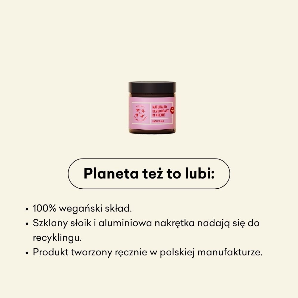 Naturalny dezodorant w kremie Róża i Ylang bez dodatku sody
