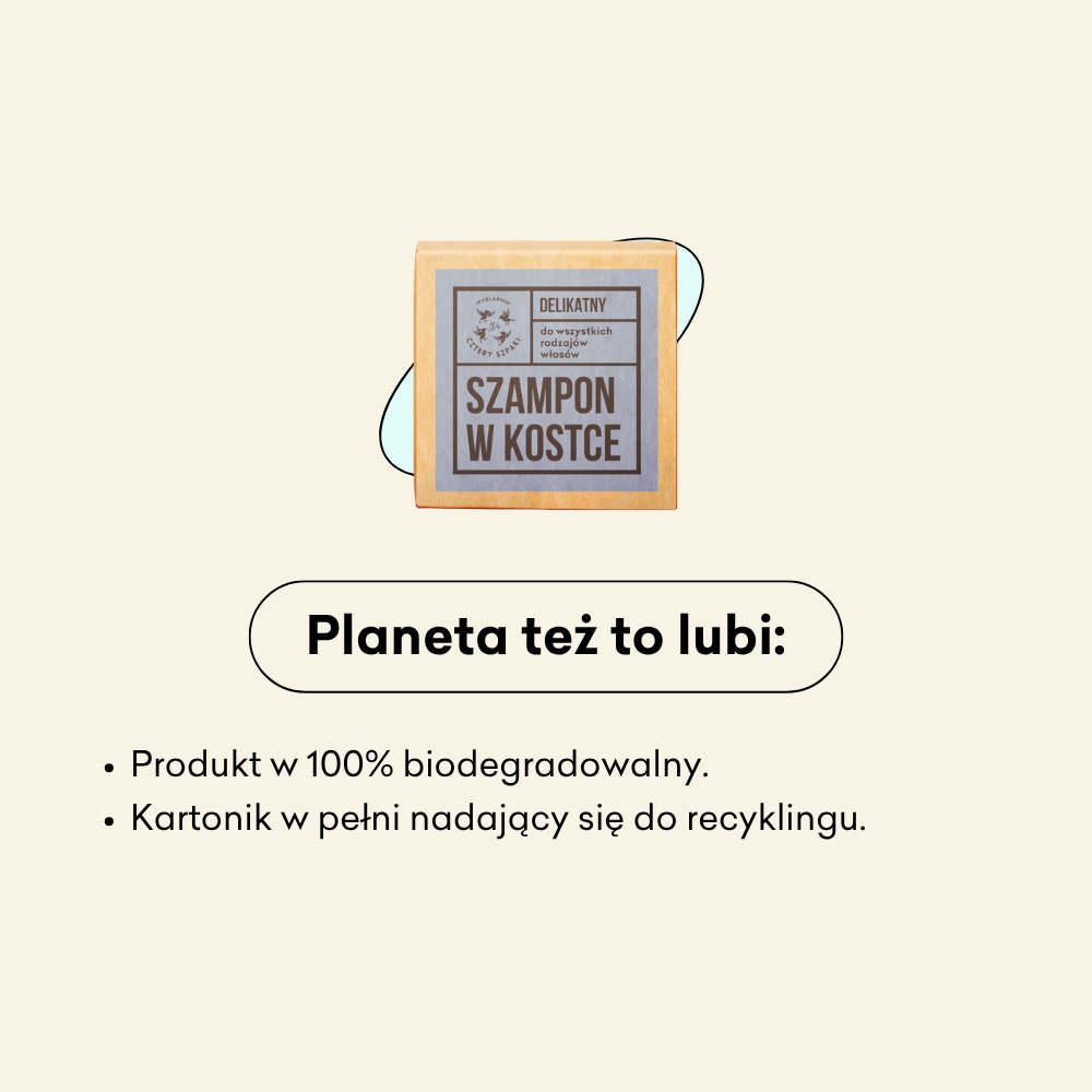 szampon w kostce delikatny biodegradowalny, kartonik nadający się do recyklingu