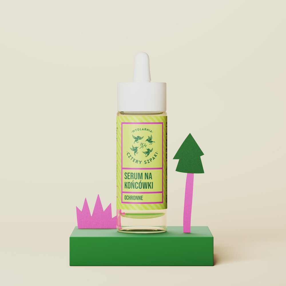 Ochronne serum na końcówki Leśna Róża w szklanej butelce z pipetą, 4 Szpaki