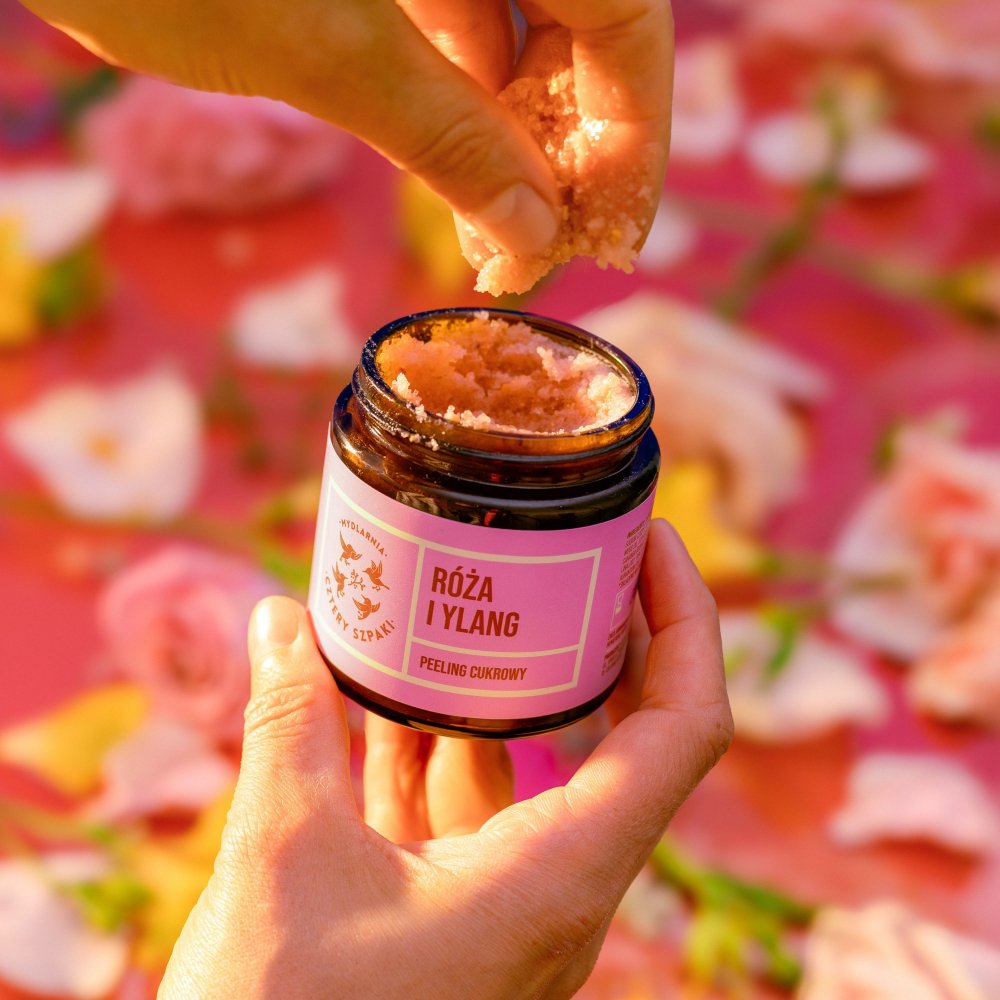 Róża i Ylang - peeling cukrowy