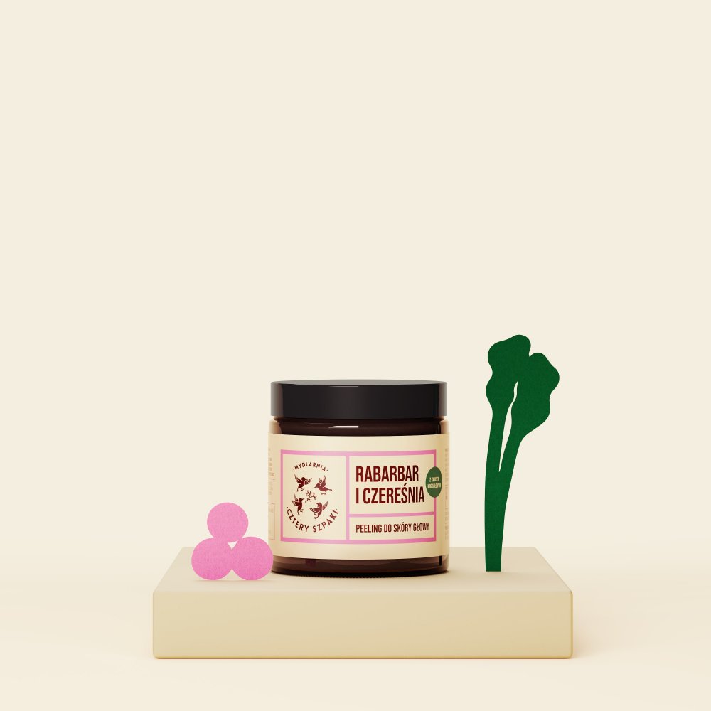 Peeling do skóry głowy z kwasem migdałowym - Rabarbar i czereśnia 120 ml.