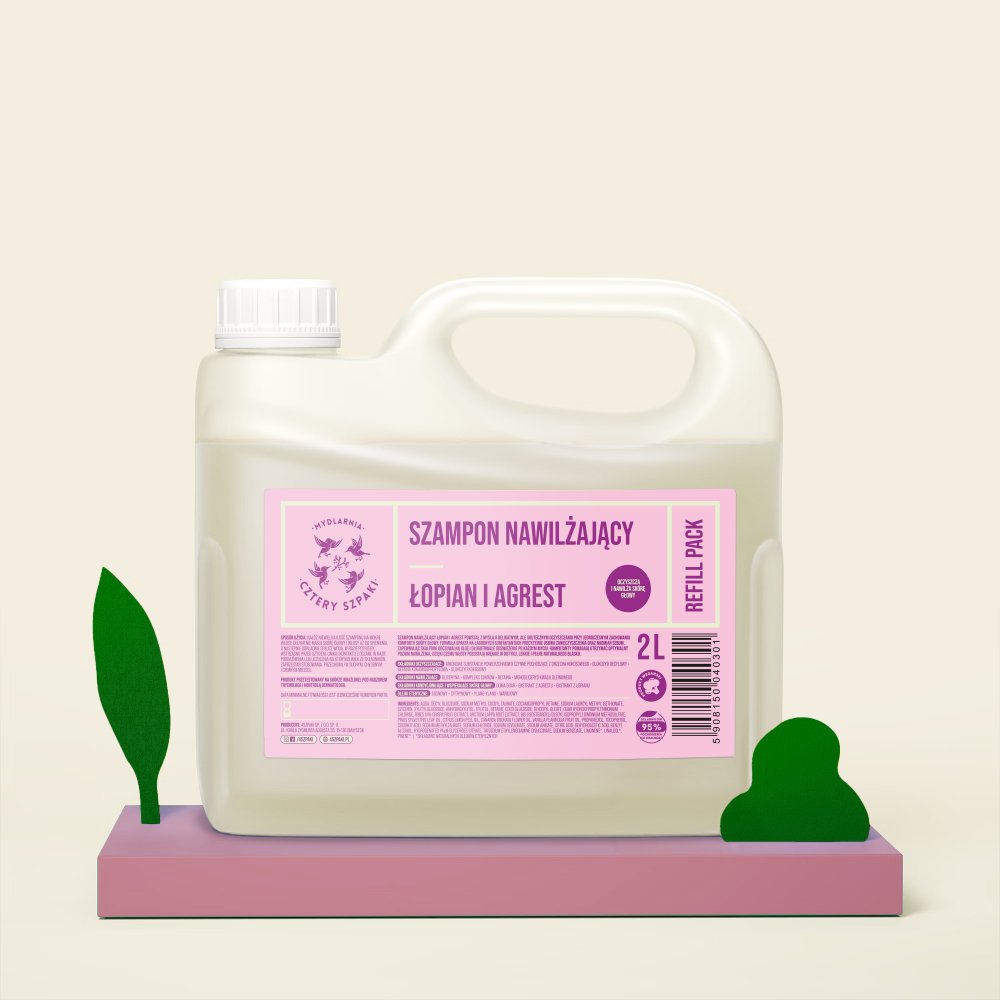Szampon nawilżający - Refill Pack - Łopian i Agrest