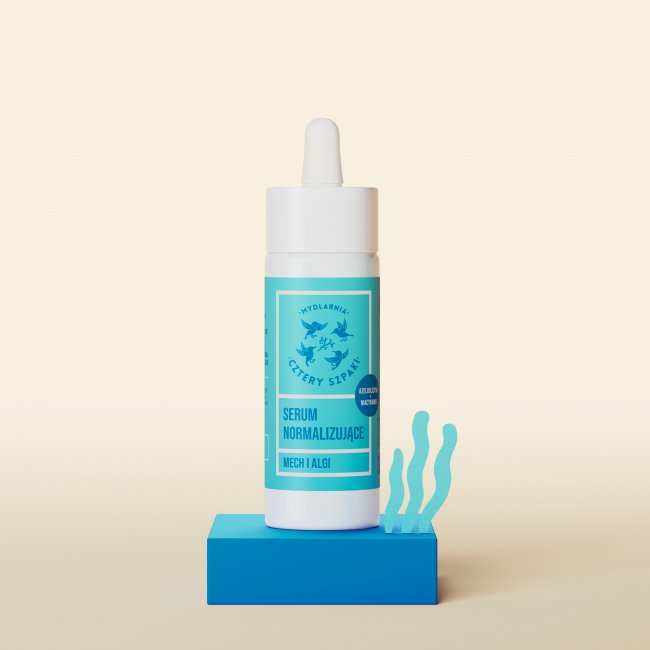 Serum normalizujące Mech i Algi w szklanej butelce z pipetą 30 ml, 4 Szpaki