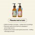 Dwupak mydeł w płynie w szklanych butelkach z pompką nadających się do recyklingu.